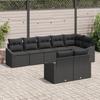 VidaXL Ensemble de canapés de jardin 8 pièces avec coussins en poly rotin noir 3346773