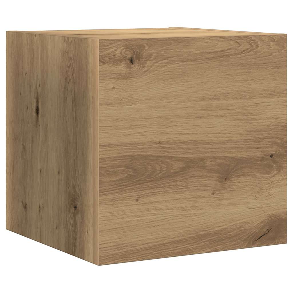 Wall Mounted TV Cabinet Set 8 pcs Artisan Oak Wood Based Material