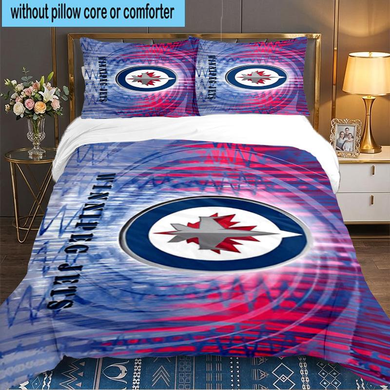 Jets Hockey Team 3PCS Bedding set,Ideal for 1pc Duvet Cover And 2pcs Pillowcases Perfect for Fan gift,Ideal for Bedroom, Dormitory