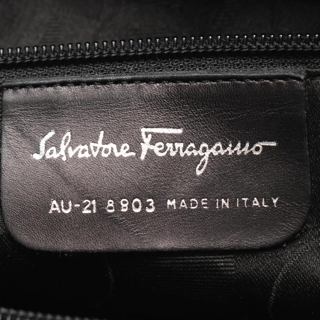 Used Salvatore Ferragamo Vara Shoulder Bag 21 8803 Nylon Black Used Women