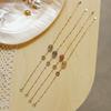 Women's Natural Golden Rutilated Quartz & Green Phantom Bracelet with 14k Gold-filled Strawberry Quartz and Gray Moonstone Beads