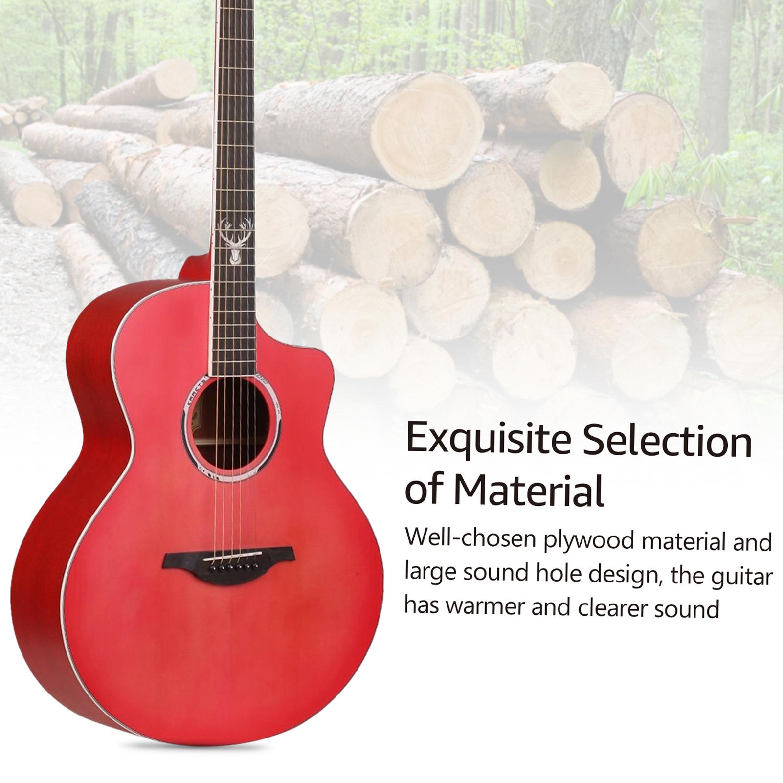 

GT-22 41-дюймовый комплект акустической фолк-гитары с вырезом и чехлом/ каподастром/ 4 медиатора/ ткань для чистки/