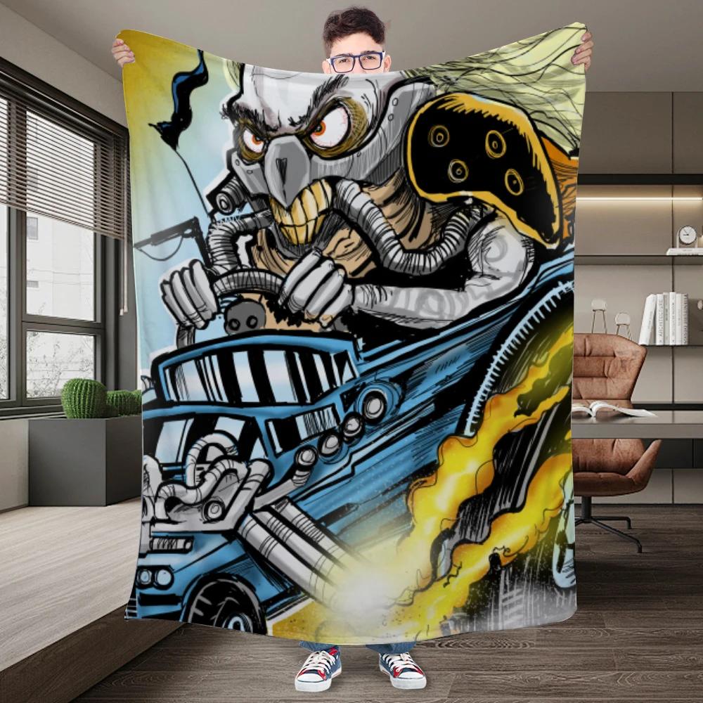 

New Monster Truck Blanket Cartoon Flannel Throw Blankets for All Season Kids Boys Track Bed Sofa Blanket 30x40in