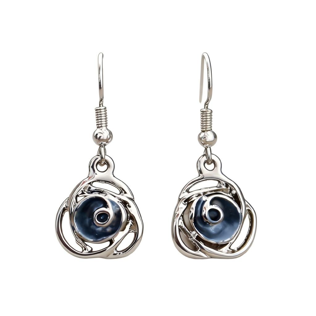 Popular European and American Retro Rose Hollow Ear Hook Personalized Niche Retro Style Design Accessories Women's Earrings