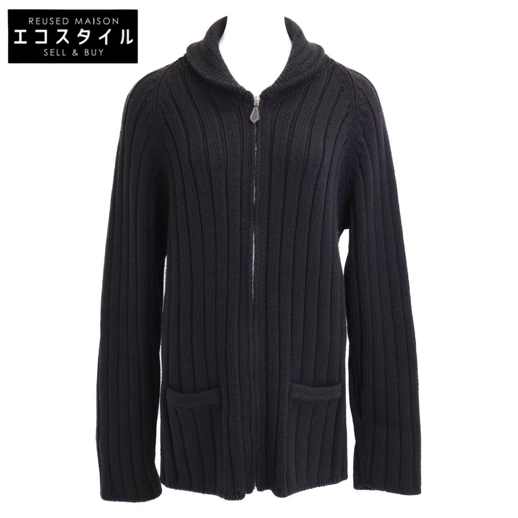 HERMES Wool zip-up knit Jacket XL Charcoal grayUsed