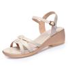 Large Size 43 Summer New Woman Sandals Mother 5CM Wedges Genuine Leather Sandals Slip Comfort Female Soft Bottom Sandals
