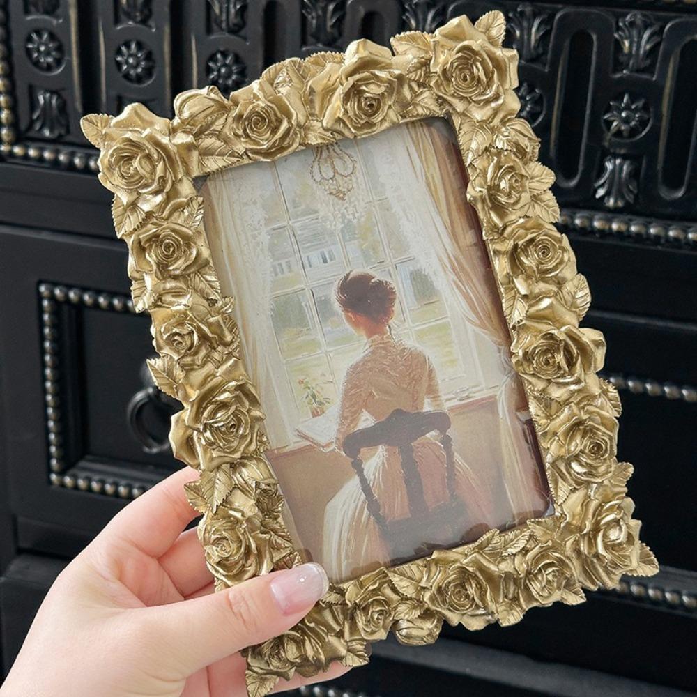5/6/7 Inch Photo Frame European Style Photo Props Frame Ornaments  For Desktop