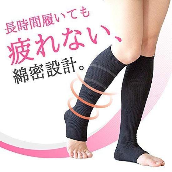 Set of 5 Taiyo Knit Compression Long Cotton Strong Size Socks, Sole, Blend, Compression, 112-5p (23-25cm)