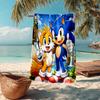 Ultra-Soft Beach Towel with Sonic Theme,Ideal for Pool - Camping, Diving - Perfect Travel Essential, Vibrant Beach Towel.
