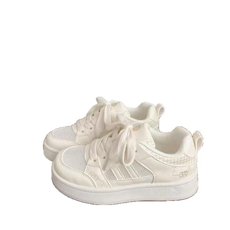 Dopamine transparent net little white shoes platform 2025 summer new chic niche design versatile sports student board shoes
