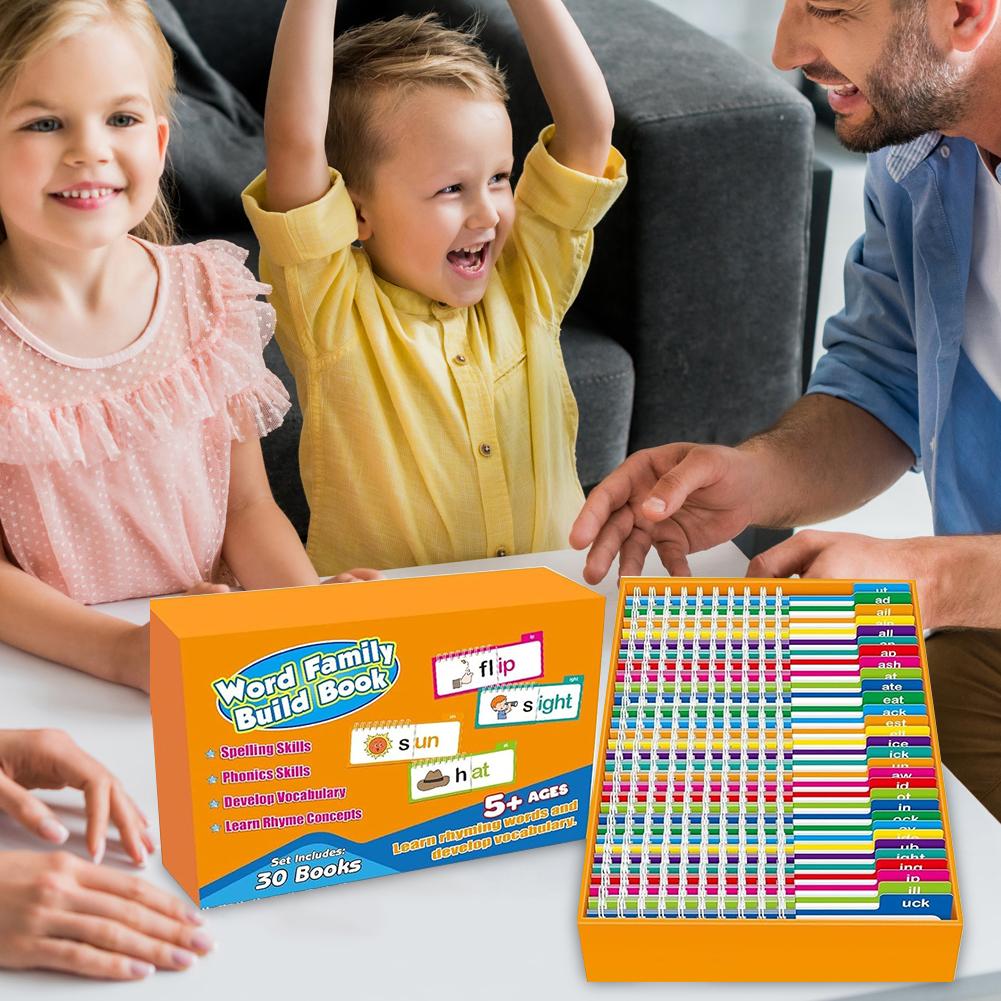 30 Fun Read Aloud and Rhyming Flip Books Word Family and Word Flashcards Perfect Reading Gift for Family and Friends