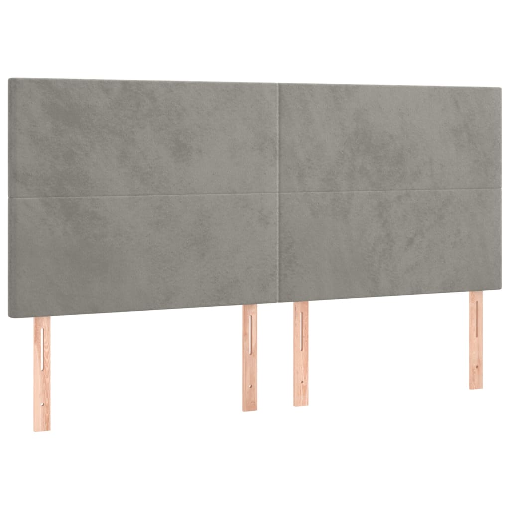 Vidaxl Letto Continentale Con Materasso, Grigio Chiaro, 180X200Cm, Velluto