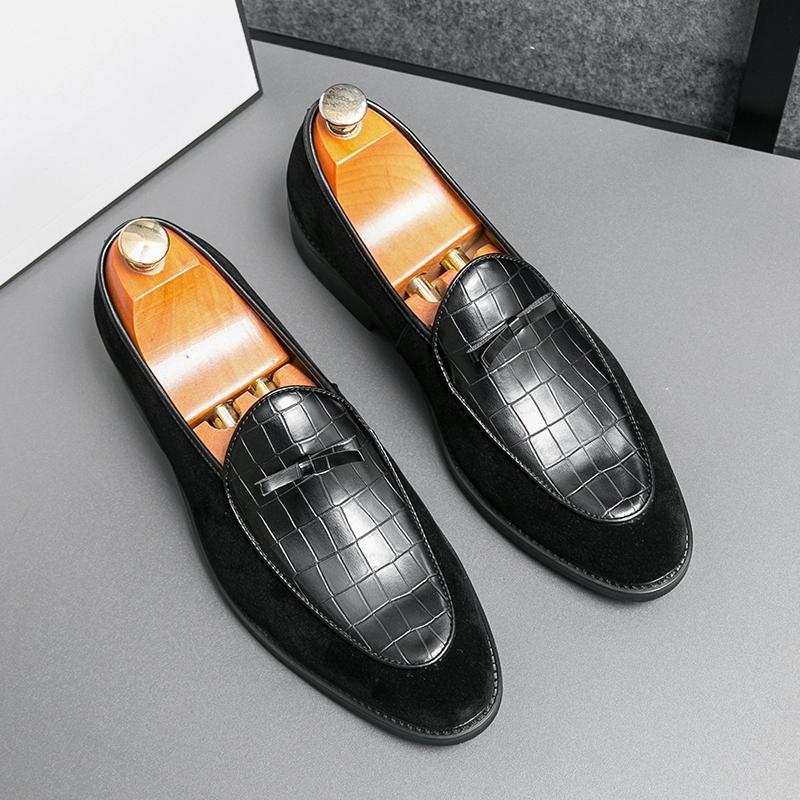 

Летние дышащие повседневные кожаные туфли, мужская мягкая подошва, удобные деловые туфли без застежек, не требующие шнуровки 38 чёрный