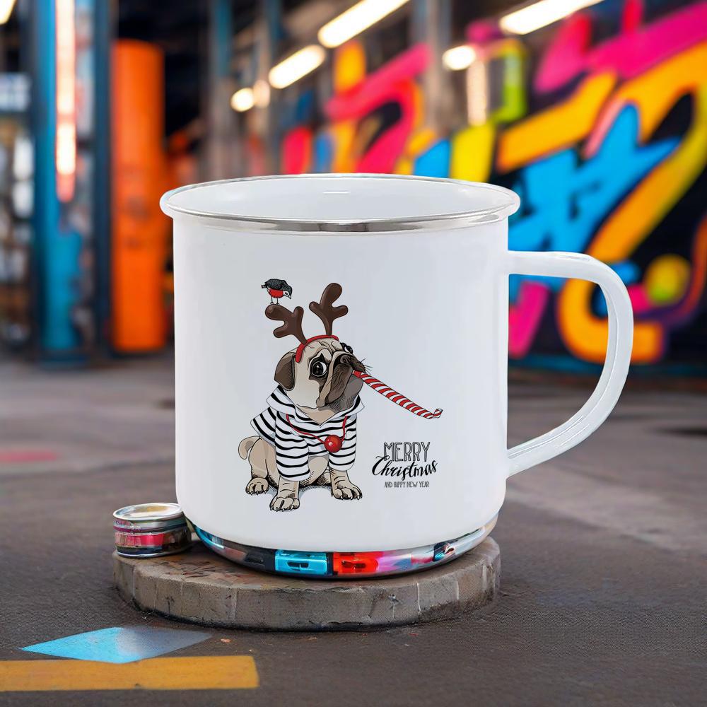 Merry Christmas Mug Festival Gift Coffee Mugs Santa Pattern Breakfast Cup Red Green Series Cola Milk Cups for Home Party BBQ Bar