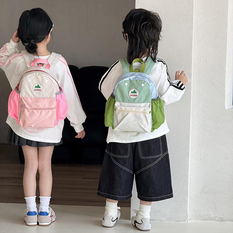 Cute Children Dual Backpack For Kindergarten With Breathable Oxford Fabric And Cushioned Straps