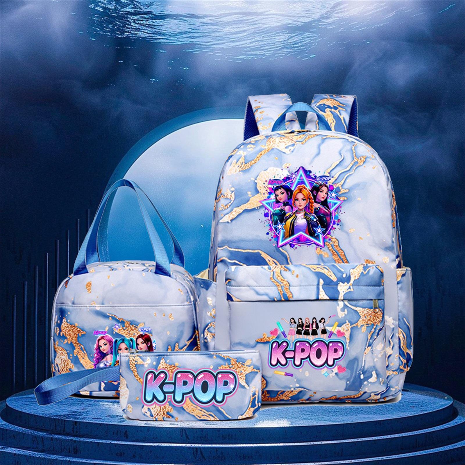 

Large-Capacity Casual Backpack, Lunch Bag, And Pencil Case One Size