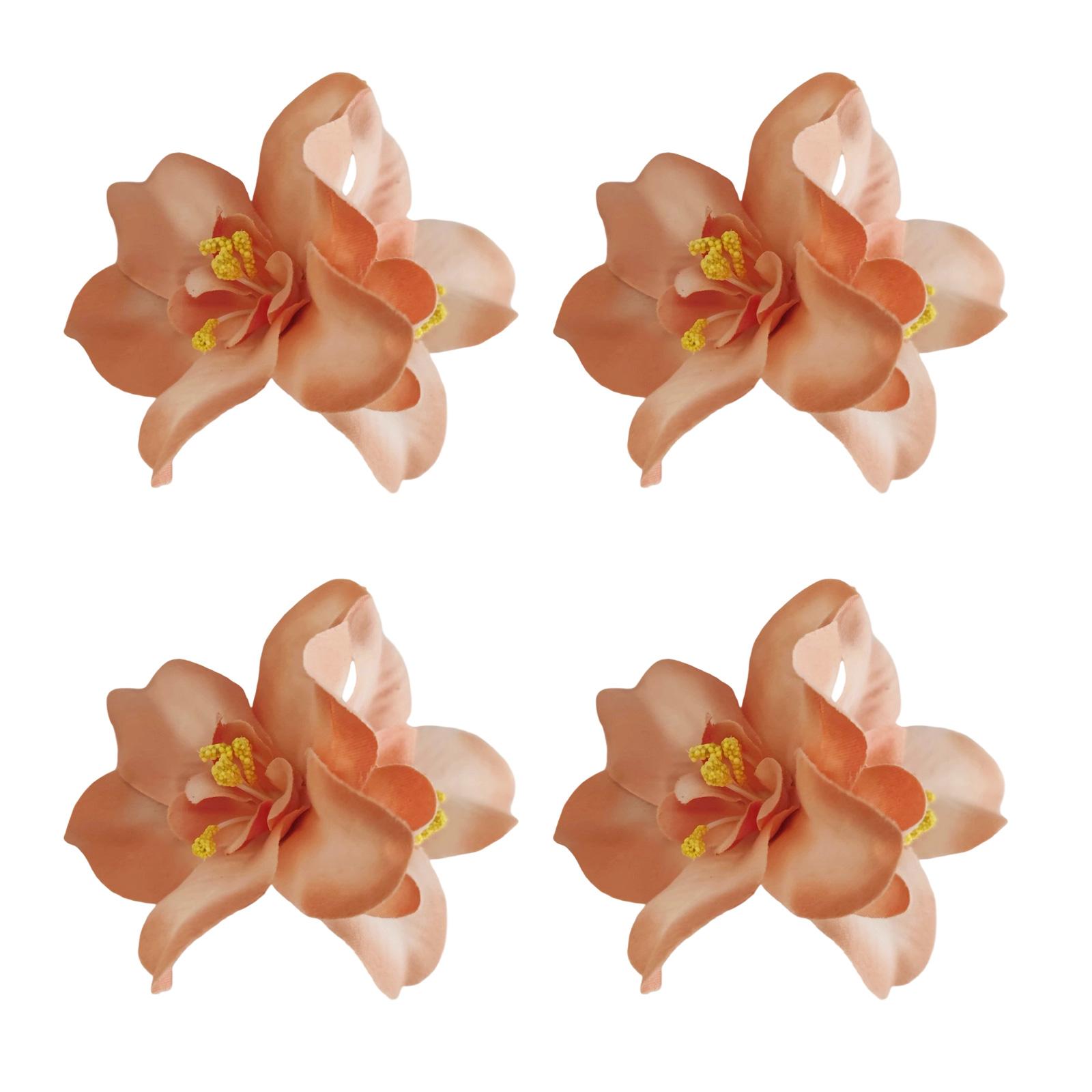 

4Pcs Tropical Hibiscus Hair Clip Bohomian Floral Claw Clip for Women Girls Beach Party Accessories Practical Hairpin 3
