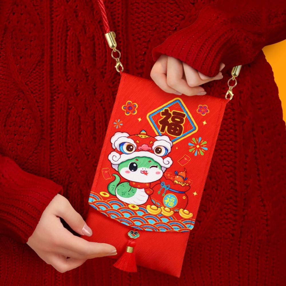 

Lucky Money Wallet Money Packing Bag Purse Snake Year Mascot 2025 Red Envelope Kids Style 2