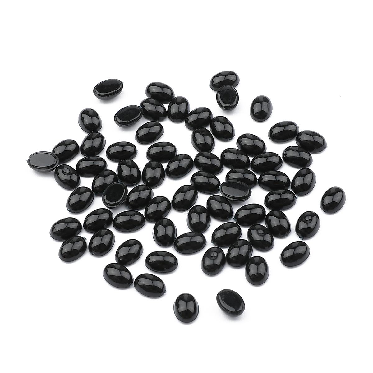 

20-100 шт./пакет, черные акриловые безопасные глаза, овальные бусины с плоской спинкой для куклы-медведя, кукольного животного, поделки своими руками, детские игрушки, аксессуары для глаз 5x7mm 100pcs чёрный