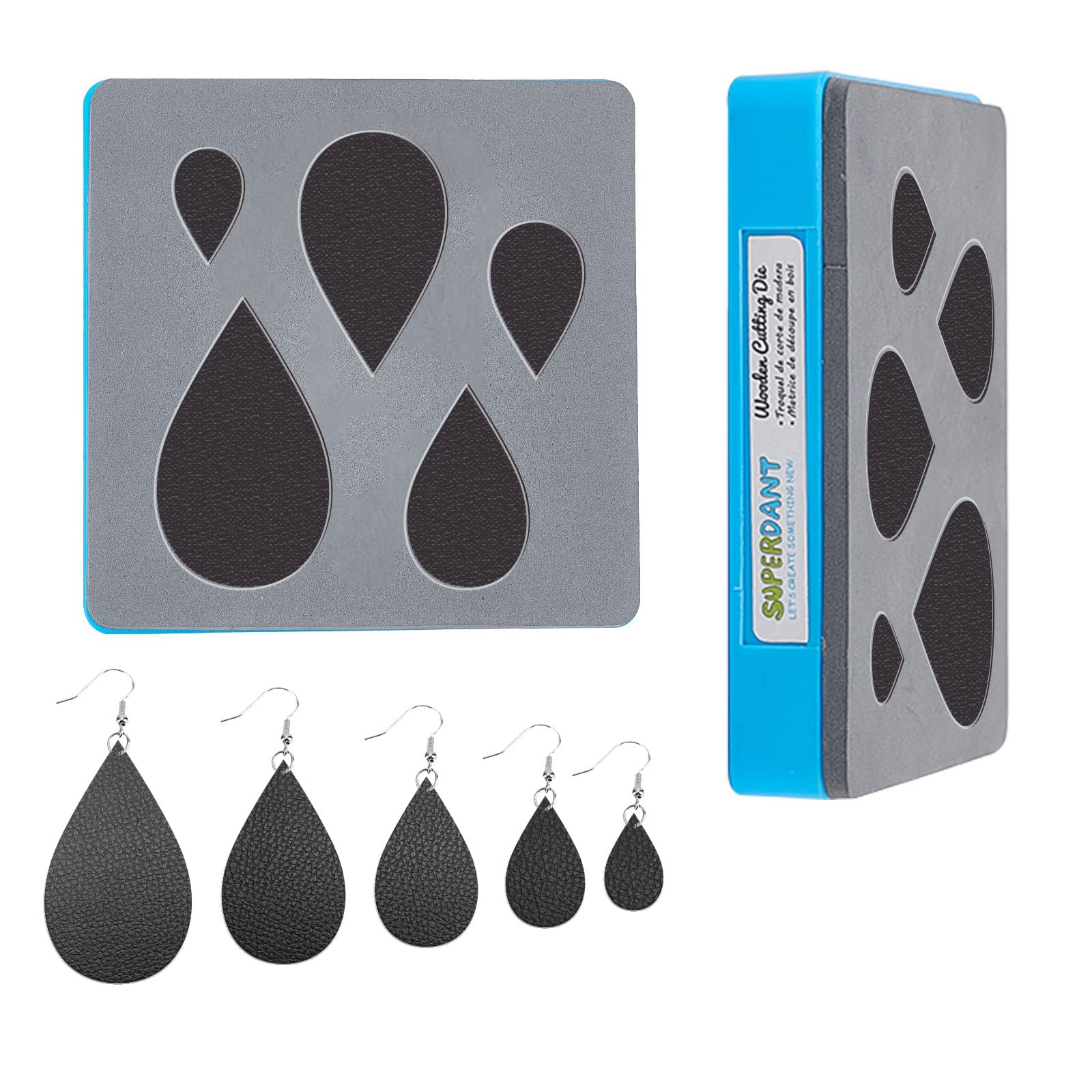 

SUPERDANT Water Drop Leather Cut Die Layered Wooden Water Drop Cutting Leather Jewelry Die Craft Machine for Jewelry DIY Crafts Earrings, Earrings, синий