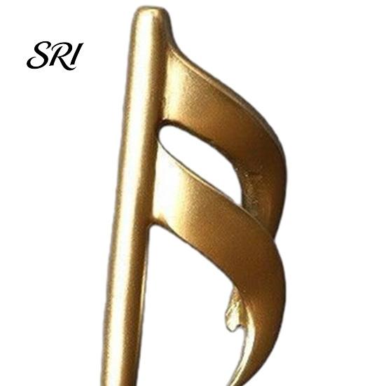Versatile Music Figurine Note Sculpture Gold Resin Musical Symbol Modern Decor Tabletop Decoration for Piano Room Home Office Table Centerpiece Small