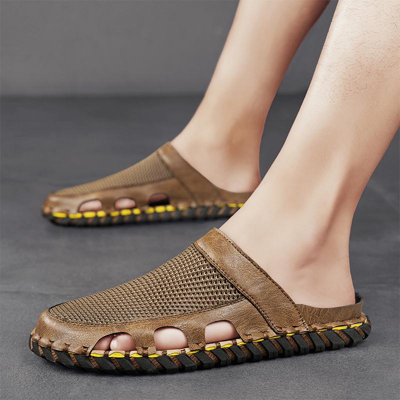 New Leather Men's Casual Sandals Handmade Beach Sandals Man Sandalias Para Hombre Leather Sandal For Men Sandalia Masculina