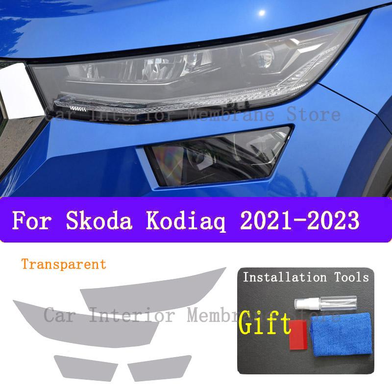 Für Skoda Kodiaq - Auto Außen Scheinwerfer Kratzfest Frontleuchte Tönung TPU Schutzfolie Abdeckung Reparatur Zubehör