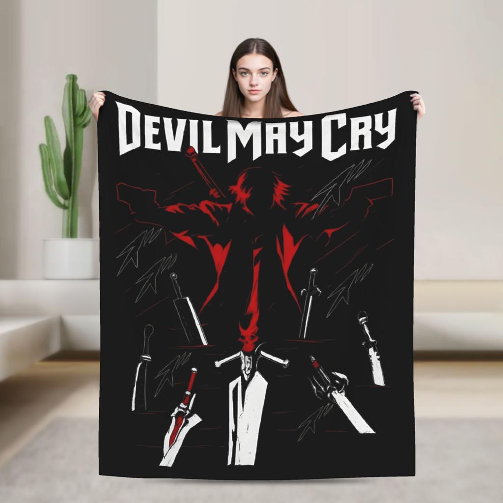 Dante Devil May Cry Bootleg Decke Samt Bedruckt Multifunktionale Warme Überwurfdecke für Zuhause Outdoor Plüsch Dünne Steppdecke