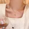 "Elegant Korean Titanium Steel Zircon Bow Necklace for Women"