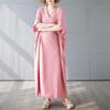 Vintage Long Dress with Cotton and Linen Patterns