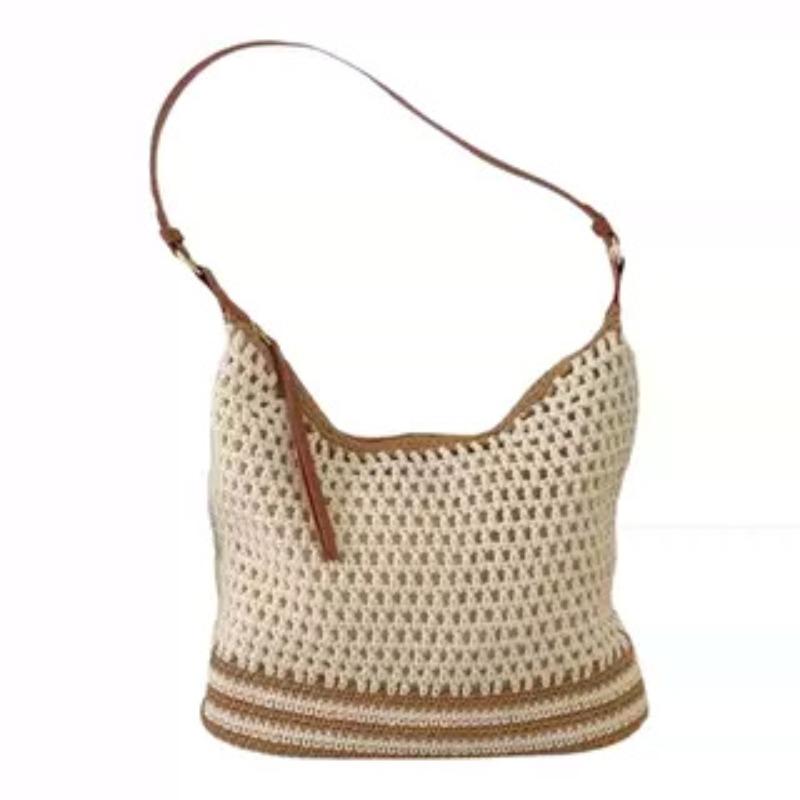 Open-weave Woven Bag - Large Capacity for Commuting, Beach and Vacation, Single Shoulder Tote Bag