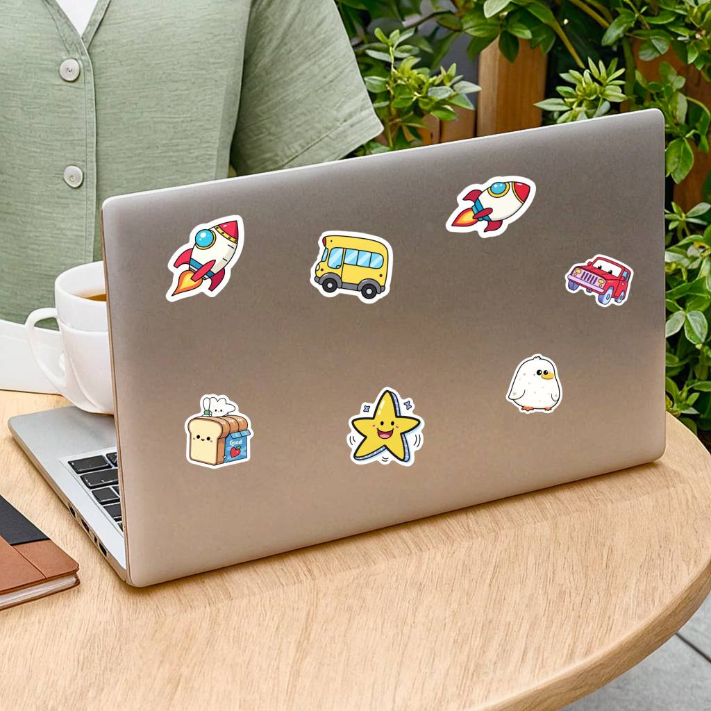 35pcs Cute Food Stickers Playful Space Stationery Stickers Funny Stickers For Guitar Laptop Helmet Skateboard DIY Phone Guitar