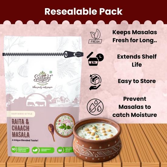 Saatyaki Naturals Raita & Chaach Masala - 50gm | Authentic Indian Spice Blend for Buttermilk| Homemade Style, Freshly Grounded Aromatic Masala