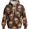 Autumn Winter Creative Skull 3D Digital Printed Men's Loose Fitting Pullover Hoodies Fashionable Long Sleeved Hoodies