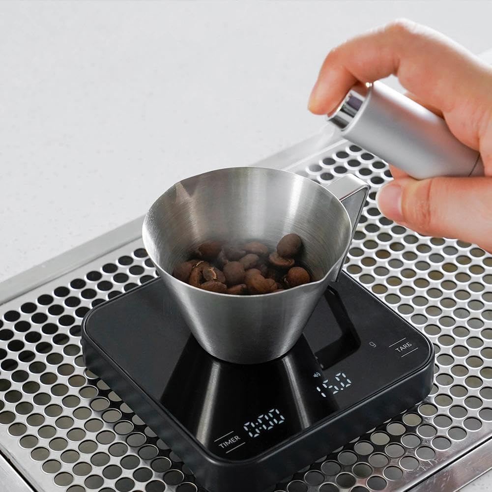 Watchget Espresso Shot Cups, 2-Pack, Stainless Steel, Double Spout, Dual Scale, Measuring Cup with Handle, 3.4ml100ml Capacity, Coffee Espresso