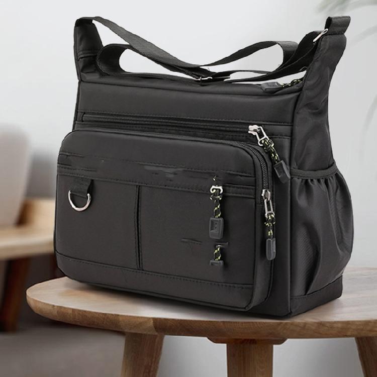 Oxfords Toted Bag for Men Shoulder Crossbody Handbag with Multi Pockets Zipper for Work Office Travel and Daily Use