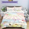 3pcs Pom Pom Purin and Friends Quilt Cover Set (1 Quilt Cover + 2 Pillowcases Without Pillow Core), High-Definition Printing for Home and Dormito