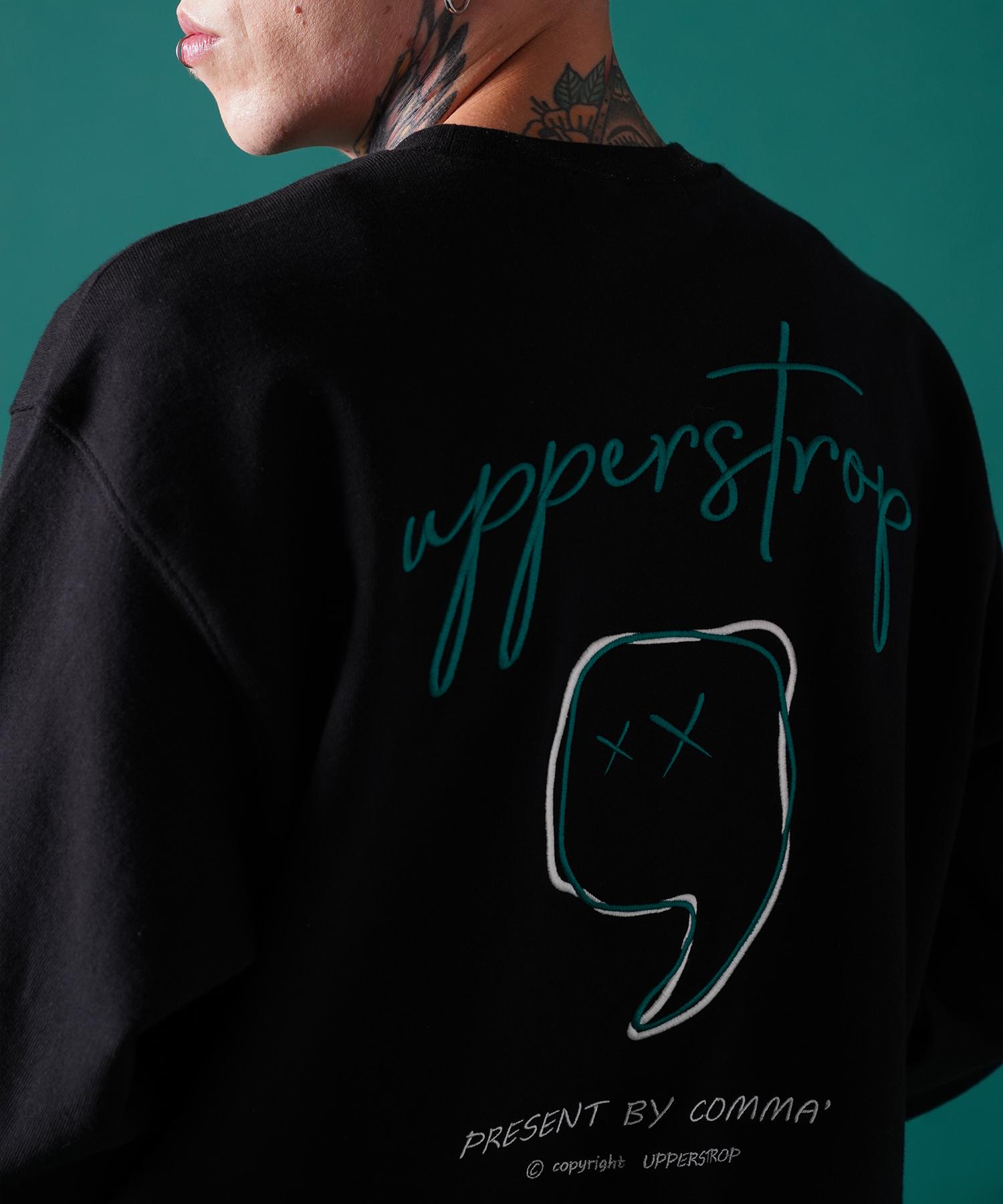 Upper Strop [Up9005] Comma Embroidered Graphic Sweatshirt Black L