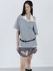 CERRIC V-Slit Layered Top _ Gray