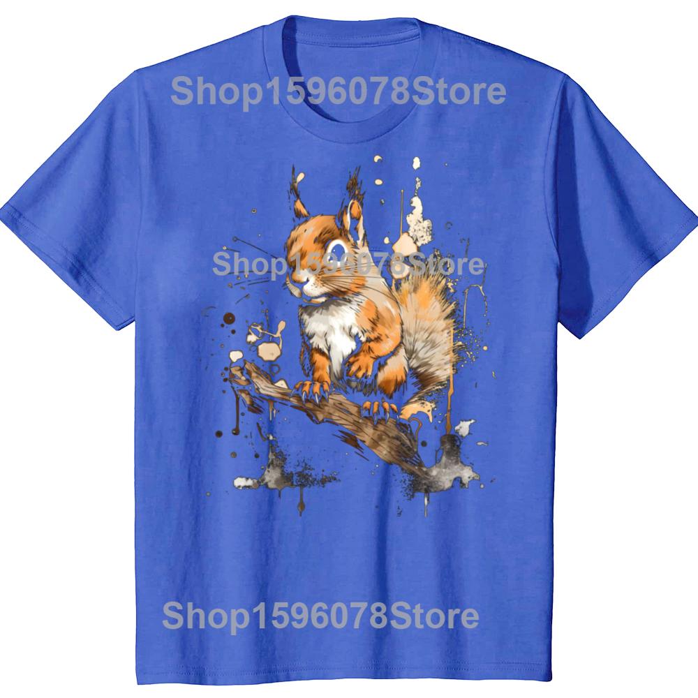 Funny Squirrel T Shirts Cotton Streetwear Short Sleeve Birthday Gifts Mens Clothing Fashion Casual Loose Oversized T Shirt