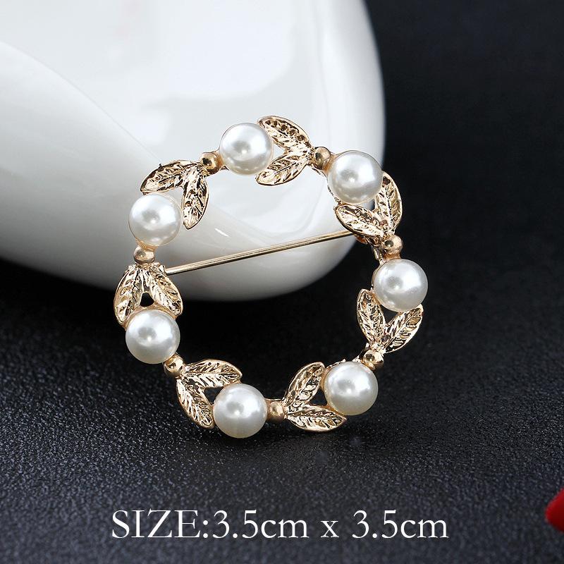 Mode Kristall Strass Persönlichkeit Vielseitig Perlenkranz Kleine Brosche Anstecknadel Damen Seidenschal Schnalle