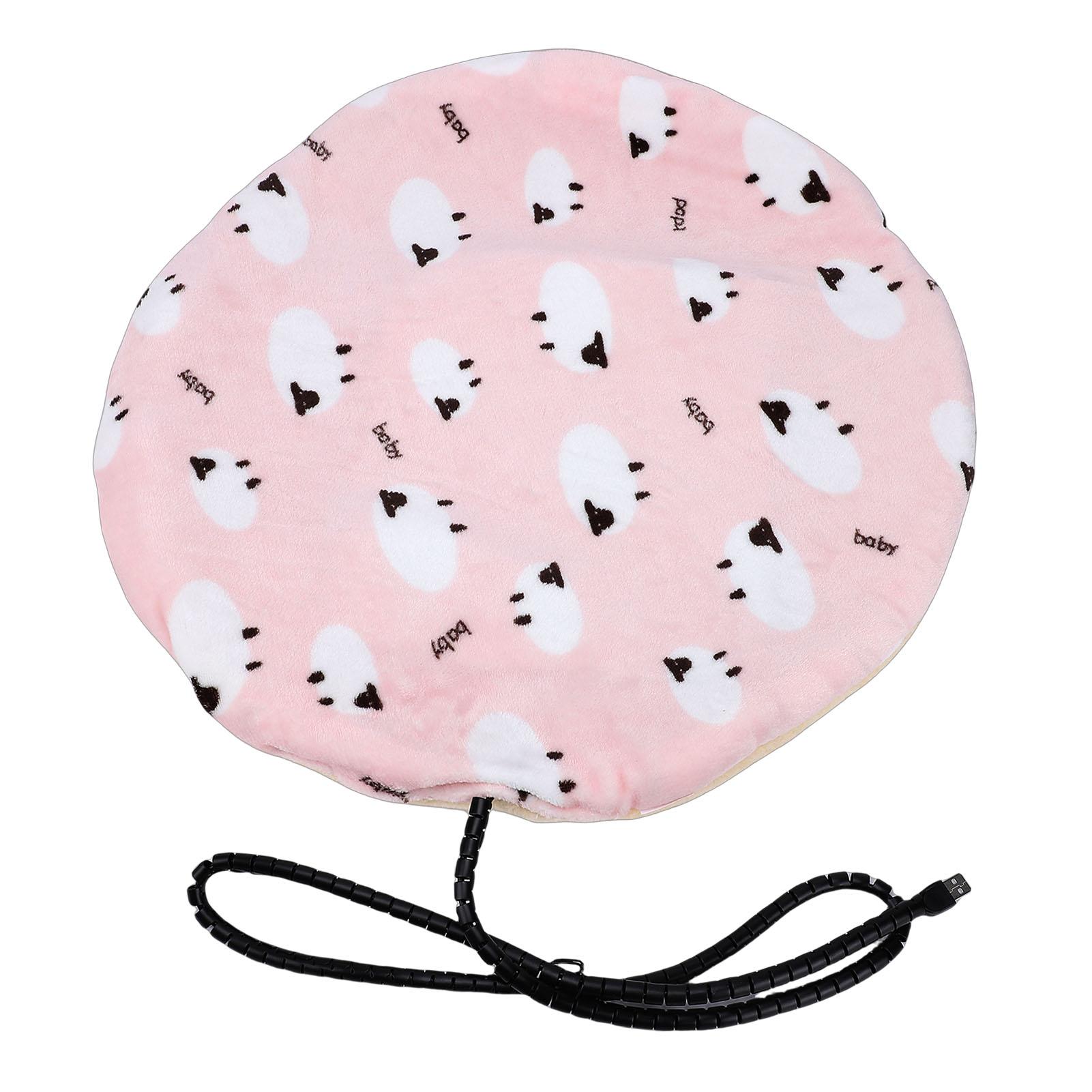 

USB Pet Heating Pad Round Double Sided Flannel Thick Warm Dog Cat Heated Blanket Mat for Winter Cold Weather Type 2