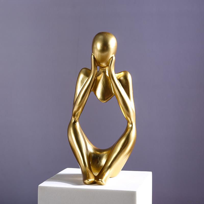 Y Mini Abstract Thinker Statue - Modern Resin Sculpture for Home Decor & Living Room Creative Figurine for Bookshelf Office Desk
