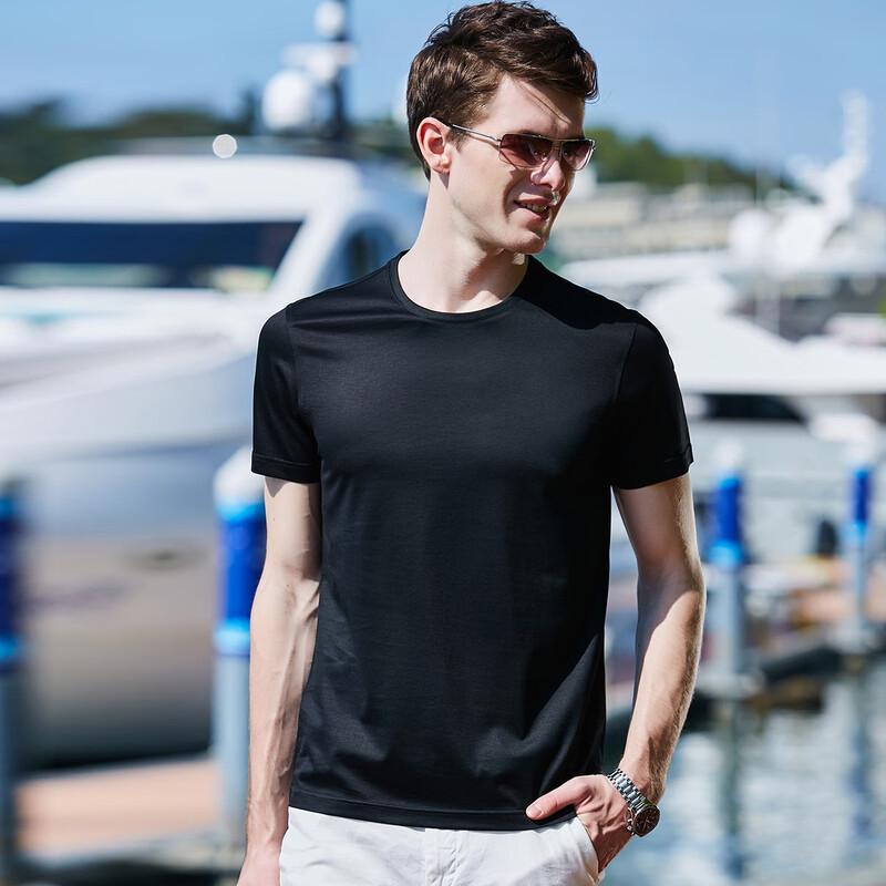 Men s 100% Xinjiang Cotton Solid Short Sleeve T-Shirt 3XL