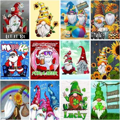 Diamant-Malerei voller runder Weihnachtsmann-Diamant-Mosaik-Cartoon-5D-Diamant-Stickerei, Weihnachtsgeschenke, Rhin