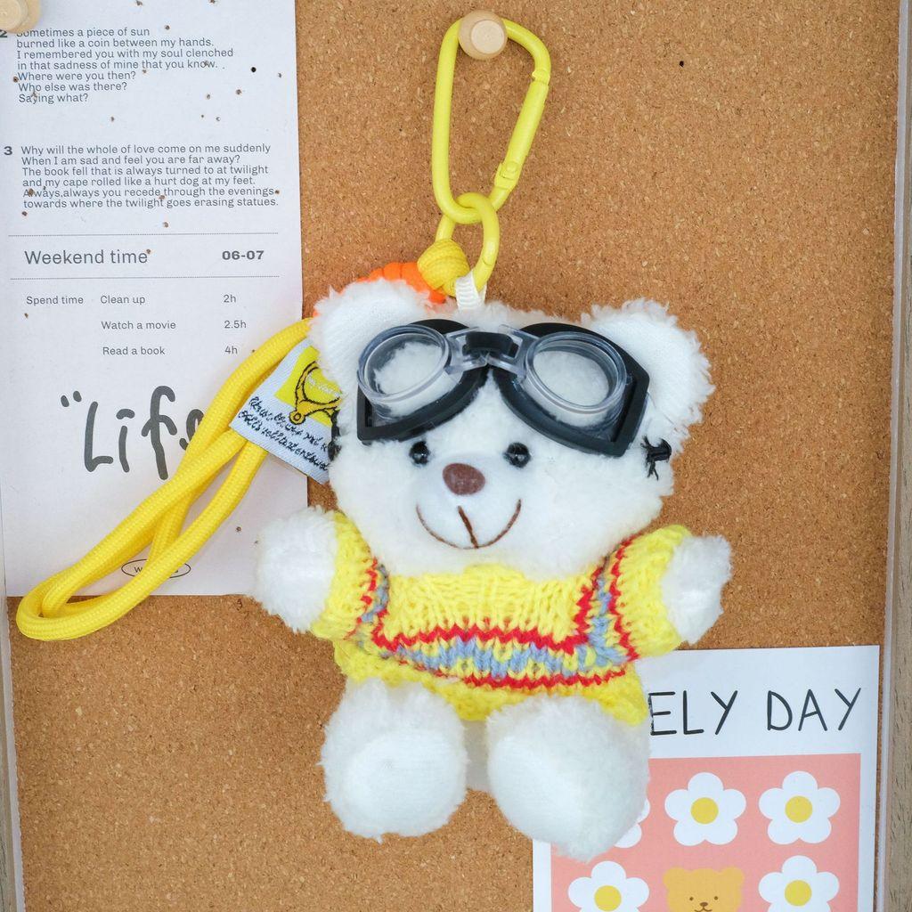 Dopamine Bear Plush Pendant With Cotton Filling For Backpack And Gift Use
