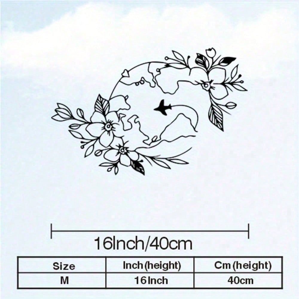 

Metal Wall Art Iron Floral Geometric Rust Proof Home Decor Vintage Modern Living Room Gift 40x27