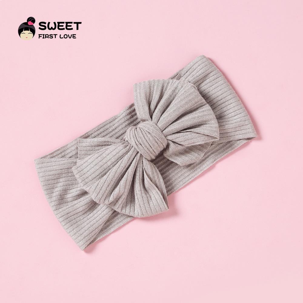 

Niansheng Handmade Ribbed Bow Headband for Babies - Solid Color
