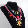 3PCS Multi-layer Summer Vacation Beaded Necklace Dopamine Ocean Style Pendant Necklaces