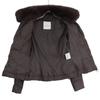 MONCLER 45575 Gathered fur short down jacket Jacket 0 BrownUsed